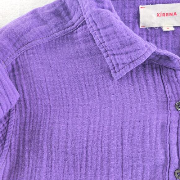 Xirena Scout Shirt Purple Quartz 100% Cotton Button Down Shirt Women's Med - Picture 4 of 8